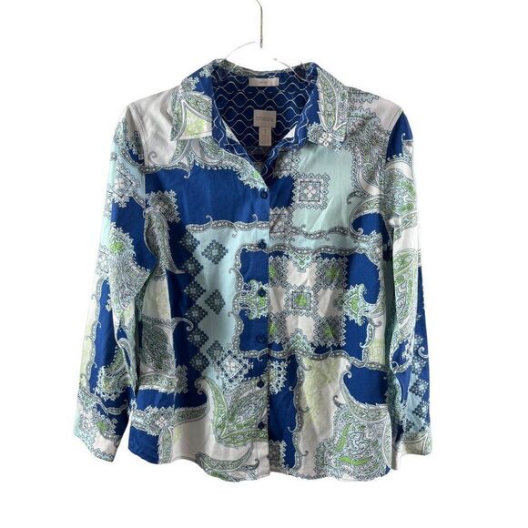 Chico's 3 Piece Clothing Lot Tops Blouses Size 1 Medium Career Casual Blue - Picture 4 of 16